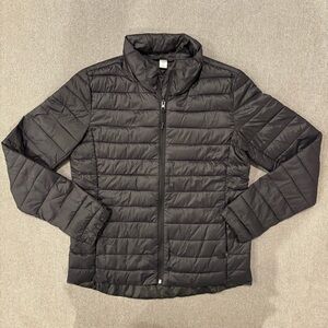 Old Navy Active Puffer Jacket Womens Size Medium Black Full Zip‎ Quilted